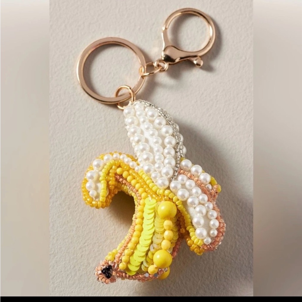 NWT Anthropologie Beaded Fruit Icon Bag Charm - Picture 2 of 4